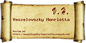 Veszelovszky Henrietta névjegykártya