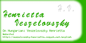henrietta veszelovszky business card